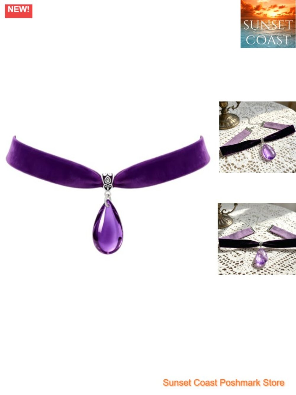 Gothic Vampire Blood Drop Velvet Choker Necklace Halloween Cosplay Jewelry